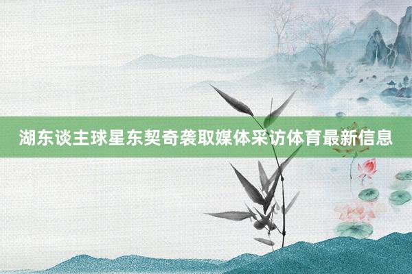 湖东谈主球星东契奇袭取媒体采访体育最新信息