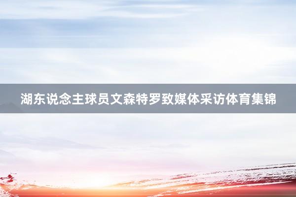 湖东说念主球员文森特罗致媒体采访体育集锦