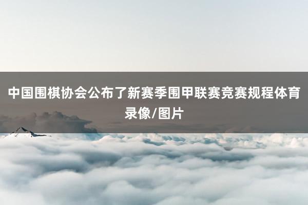 中国围棋协会公布了新赛季围甲联赛竞赛规程体育录像/图片