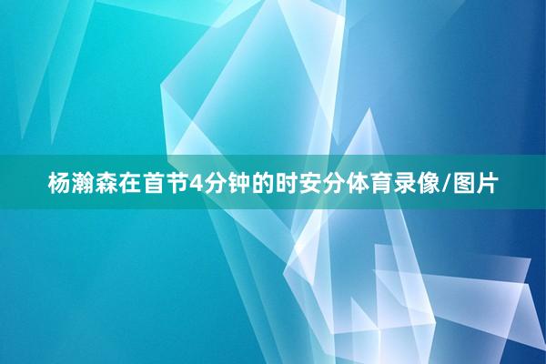 杨瀚森在首节4分钟的时安分体育录像/图片