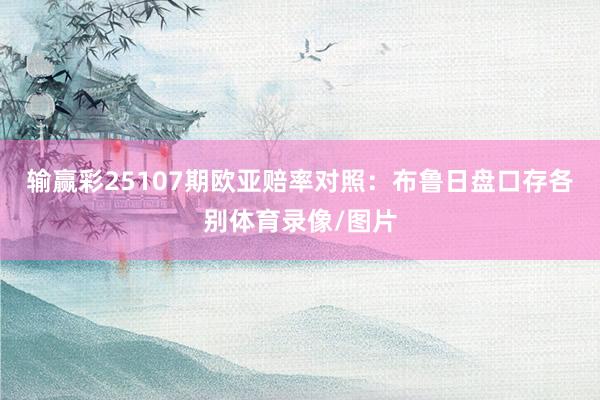 输赢彩25107期欧亚赔率对照：布鲁日盘口存各别体育录像/图片