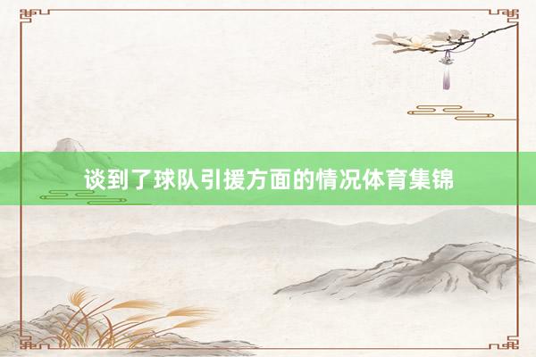 谈到了球队引援方面的情况体育集锦