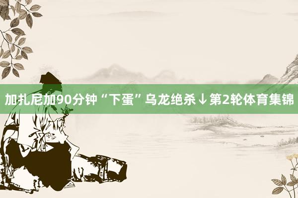 加扎尼加90分钟“下蛋”乌龙绝杀↓第2轮体育集锦