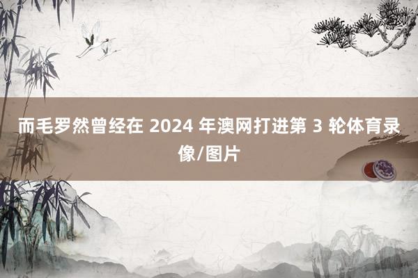 而毛罗然曾经在 2024 年澳网打进第 3 轮体育录像/图片